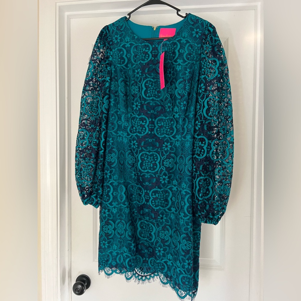 NWT Lilly Pulitzer size 16 women's long sleeve lace dress
